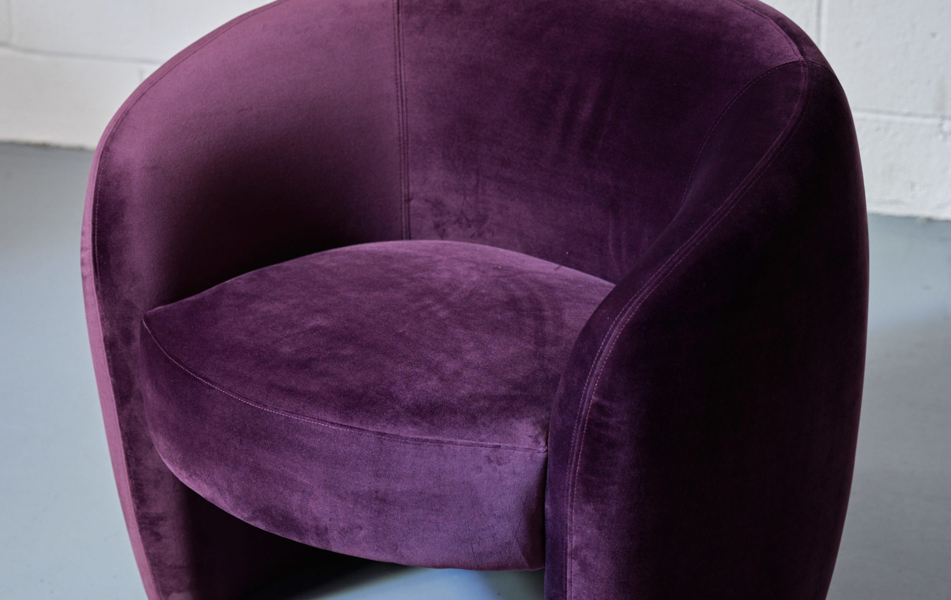purple velvet armchair for hire