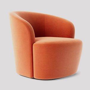Deco Luxe Chair, Burnt Orange Velvet 2, Juno Hire range